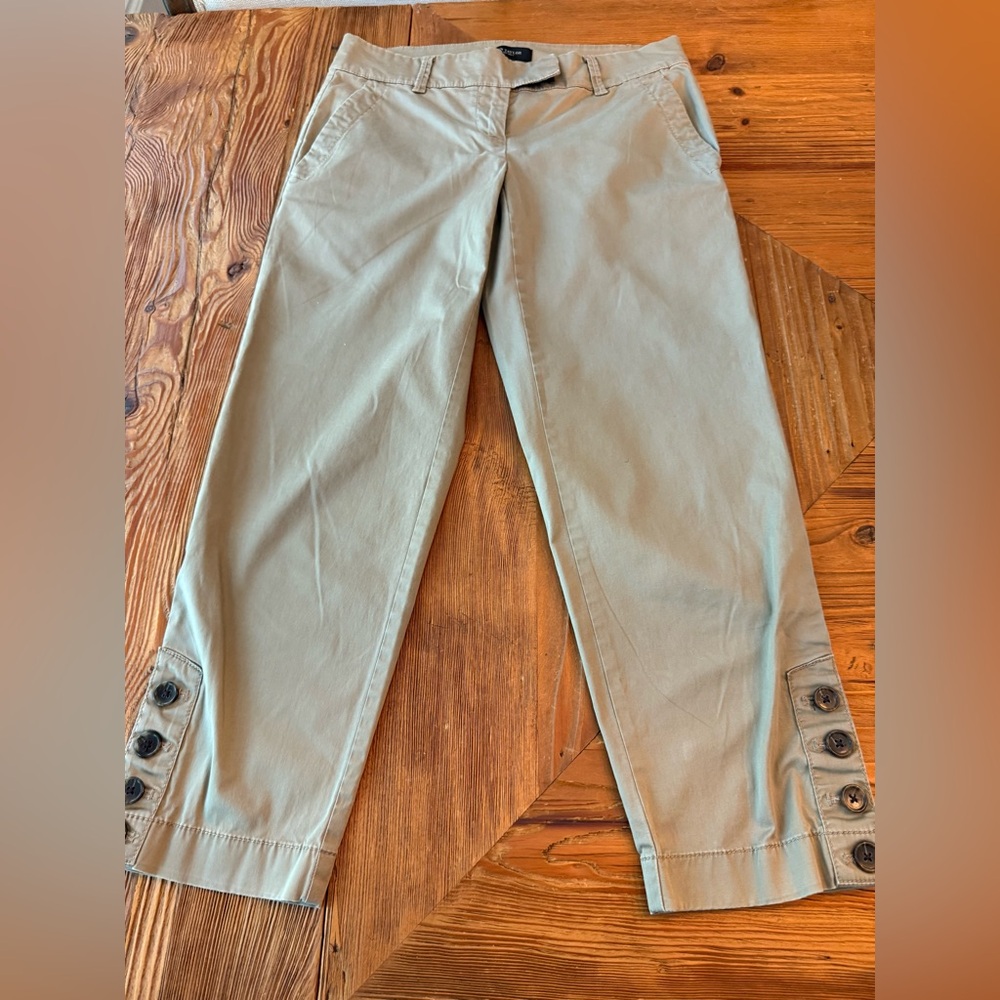 Ann Taylor Darker Khaki Button-Detail Pants